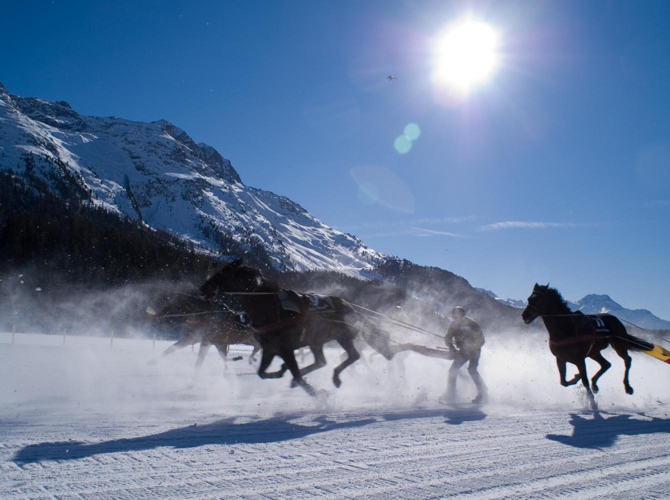 Racing on ice on a Swiss lake